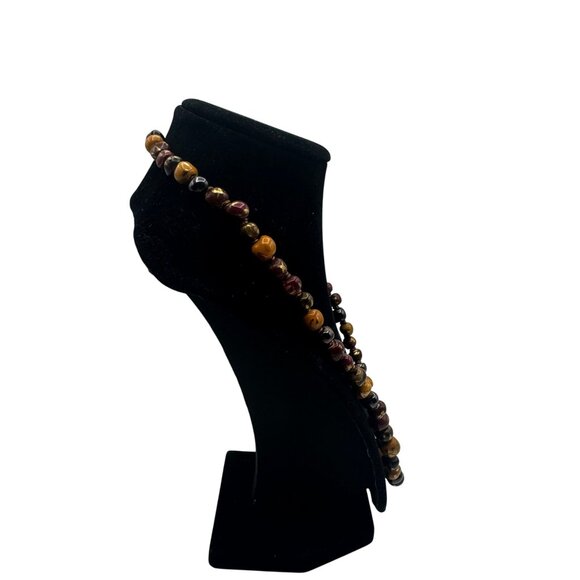 Unbranded Jewel Tone Beaded Necklace Multicolor Ceramic Beads 20 in. - Picture 8 of 10